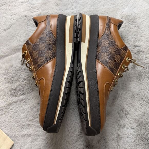 Louis Vuitton Damier Ebene Harlem Sneaker Calfskin Mens 10 Authentic